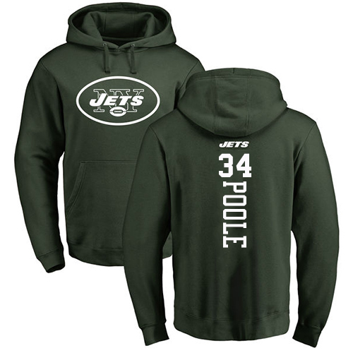 New York Jets Men Green Brian Poole Backer NFL Football #34 Pullover Hoodie Sweatshirts->nfl t-shirts->Sports Accessory